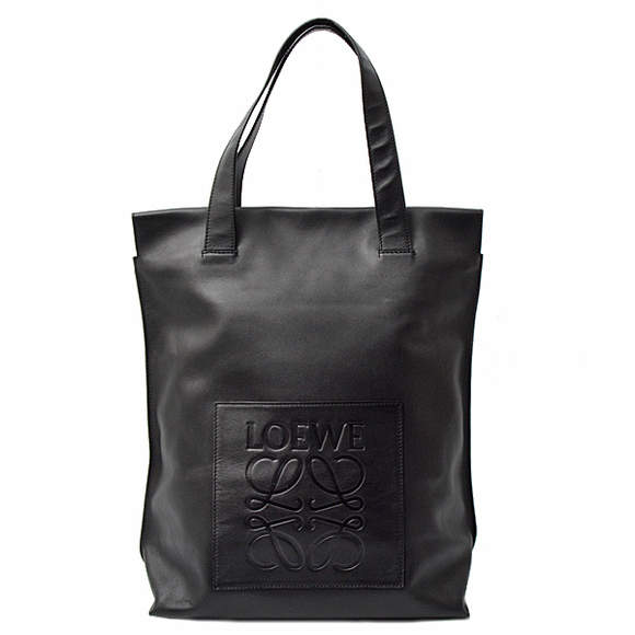 LOEWE Bags Shopping Tote, Anagram Leather, Black - Picture 2 of 4